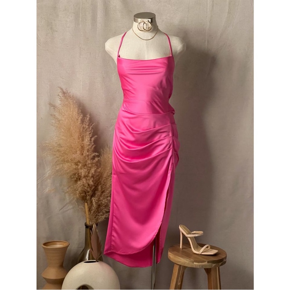 Pink midi dress